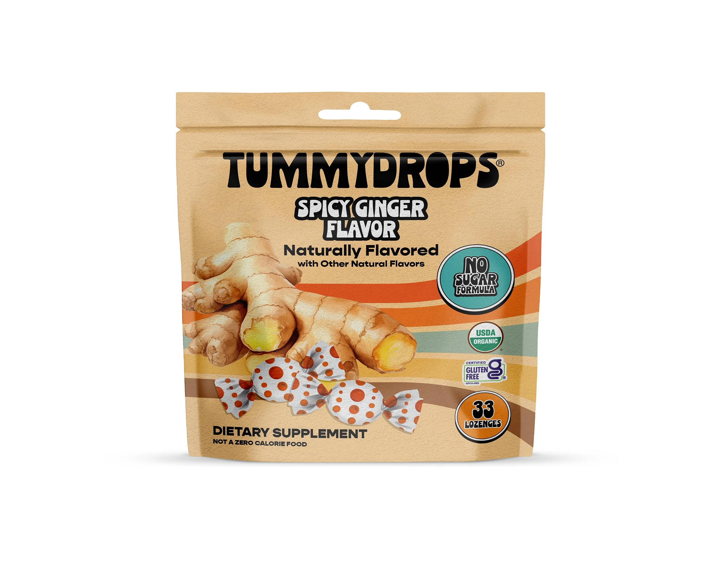 サーベル　ムコ多糖 Tummydrops, No Sugar Sweet BlackBerry Ginger Flavor, Gluten Free